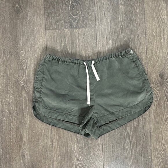 Aritzia Azure Skies Trope Shorts Chambray Drawstring Waist Army Green Size XXS - Picture 10 of 15